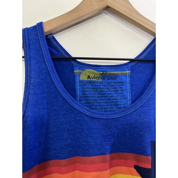 Aviator Nation Austin City Limits 2017 Blue Graphic Tank Top XS Surf - Picture 2 of 12